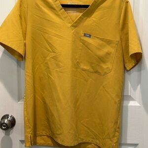 Figs Light Gold Caterina Scrub Top L